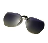Occhiali da sole polarizzati con clip da uomo e da donna, occhiali da sole flip-up, occhiali da guida fotocromatici, occhiali da pesca con visione notturna a specchio, blu sfumato, larghezza tota