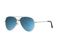 Occhiali da sole polarizzati concavi alla moda per uomo e donna, viaggi all'aperto, stile di strada, guida, protezione solare, occhiali da sole con protezione UV, argento blu ghiaccio, 139*143*52 mm