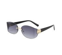 Occhiali da sole polarizzati Curvy PC senza cornice donna moda 2025 viaggio all'aperto guida visiera solare anti-UV400, C2, 145*145*42 mm