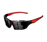 Occhiali da sole polarizzati da uomo - Occhiali sportivi di protezione UV completi | Occhiali da sole eleganti e confortevoli. attività all'aperto come la guida, la pesca, nero/rosso, Se