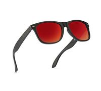 Occhiali da sole polarizzati extra large XXL da 155 mm per grandi teste larghe da uomo TR90 Ultralight UV400 occhiali di protezione, Nero opaco, polarizzato, specchio rosso, Extra Large Fit