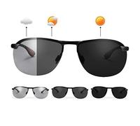 Occhiali da sole polarizzati fotocromatici da uomo Al-Mg Telaio in metallo Sport Occhiali di guida Protezione UV Anti riflesso Ridurre l'affaticamento degli occhi, 4302-nero, Taglia unica