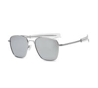 Occhiali da sole polarizzati retrò ad alta definizione per guida per uomini e donne occhiali da sole da viaggio all'aperto protezione UV, C8 Silver Mercury Tablet, 143*135*48mm