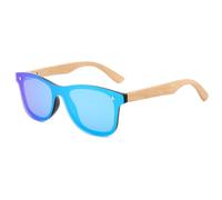 Occhiali da sole polarizzati retrò in bambù alla moda per uomo UV 400, occhiali da sole da uomo in stile vintage, da indossare all'aperto, blu ghiaccio, 1