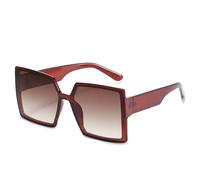 Occhiali Da Sole Quadrati Con Montatura Grande Da Uomo, For Le Vacanze, For I Pendolari, For Le Donne E For Gli Amanti Dell'outdoor.(Brown)