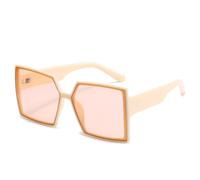 Occhiali Da Sole Quadrati Con Montatura Grande Da Uomo, For Le Vacanze, For I Pendolari, For Le Donne E For Gli Amanti Dell'outdoor.(Beige)