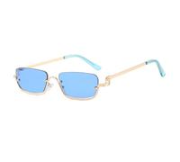 Occhiali da sole quadrati da donna con montatura piccola in metallo, moda, sport all'aria aperta, fotografia, guida, protezione UV, C5, 154 * 144 * 33mm