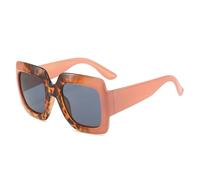 Occhiali da sole quadrati minimalisti Design a blocchi di colore protezione UV400 per moda moda accessorio quotidiano regalo donne uomini, Rosa Leopardo/Tutto Grigio