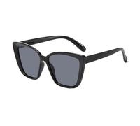 Occhiali da sole quadrati occhi felini - Ombra alla moda, protezione UV, montatura leggera, occhiali da donna per festival musica all'aperto viaggi in spiaggia, Pezzi grigi telaio nero, Refer to