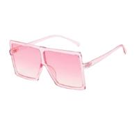 Occhiali da sole quadrati oversize protezione UV400 opzioni multicolore stile urbano chic per le donne presente, Rosa traslucido/polvere