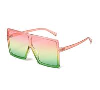 Occhiali da sole quadrati oversize protezione UV400 opzioni multicolore stile urbano chic per le donne presente, Rosa Verde/Rosa Verde