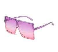 Occhiali da sole quadrati oversize protezione UV400 opzioni multicolore stile urbano chic per le donne presente, Viola Rosa/Viola Rosa