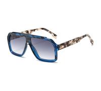 Occhiali da sole quadrati UV400 per uomo e donna - Montatura bicolore (blu)