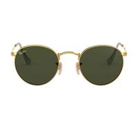 OCCHIALI RAY BAN ROUND METAL 0RB3447 001 ARISTA FRONTALE ORO LENTI CRYSTAL GREEN