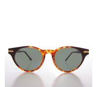 Occhiali Da Sole Retro A Rete Marroni Neri Con Accenti Dorati - Croft