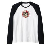 Occhiali da Sole retrò con Cane Dalmata Vigile del Fuoco Emblema Maglia con Maniche Raglan