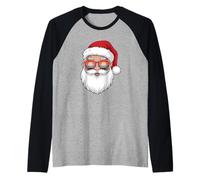 Occhiali da Sole retrò con Viso di Babbo Natale Maglia con Maniche Raglan