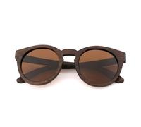 Occhiali da sole retrò in bambù marrone, colori alla moda e classici, occhiali polarizzati UV400, marrone, striscia di bambù, custodia F