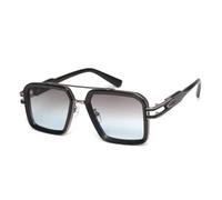 Occhiali da sole retrò quadrati da uomo e da donna, alla moda, con doppio raggio, unisex, montatura in metallo, alla moda, UV400, C2