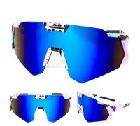 Occhiali Da Sole Retro Sportivi A Rete Di Grandi Dimensioni Con Telaio Graffiti