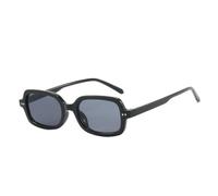 Occhiali da sole rettangolari piccoli e alla moda, popolari, da donna, retrò, con sfumature sfumate, UV400, da uomo, per lo shopping, i viaggi, le feste in spiaggia, il ciclismo, nero e grigio, tagli