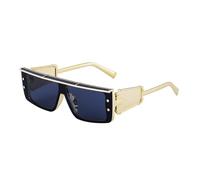 Occhiali da sole rettangolari Steampunk per le donne di lusso moda piccoli occhiali da sole per gli uomini monopezzo punk occhiali da sole, C7 Blac 2026
