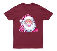 Occhiali da sole rosa Babbo Natale cuore maglietta grafica natalizia uomo...