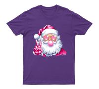 Occhiali da sole rosa Babbo Natale cuore maglietta grafica natalizia uomo...