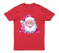 Occhiali da sole rosa Babbo Natale cuore maglietta grafica natalizia uomo...