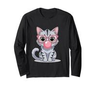 Occhiali da Sole Rosa con Gatto Carino e Divertente Gomma da Masticare Che soffia Maglia a Manica
