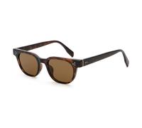 Occhiali da sole rotondi per gli uomini CP montatura acetato tempio retrò occhiali da sole per viaggi UV400 lenti, Leopardo con marrone