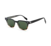 Occhiali da sole rotondi per gli uomini CP montatura acetato tempio retrò occhiali da sole per viaggi UV400 lenti, Black Leopard Green