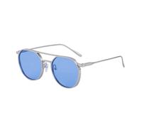 Occhiali da sole rotondi vintage da donna punk occhiali da sole per gli uomini retrò Shades Eyewear UV400, C8 Blu oceano, Taglia unica