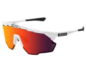 Occhiali da sole scicon aeroshade kunken bianco rosso a specchio