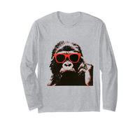 Occhiali da Sole Scimpanzé Rossi con Design Vintage Scimmia Maglia a Manica