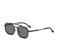 Occhiali da sole Steampunk a doppio ponte per uomo e donna. Occhiali da sole alla moda per viaggi all'aperto e stile urbano., Nero Nero, 142*140*53 mm