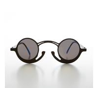 Occhiali Da Sole Steampunk Unici Neri Rotondi Con Lenti Specchiate - Pepe