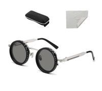 Occhiali da sole tinta regolabili per la guida di 1-9 marce, lenti rotonde polarizzate con filtro ND, protezione UV, metallo leggero per esterno, pesca Black Silver