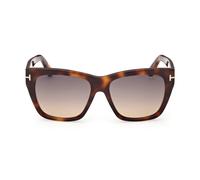 TOM FORD Donna TOM FORD FT1343 FLYNN-02 53B Occhiali da sole Acetato Havana Fumo Farfalla Normale