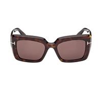 TOM FORD Donna TOM FORD FT1318 LEILA-02 52E Occhiali da sole Acetato Havana Marrone Squadrata Normale