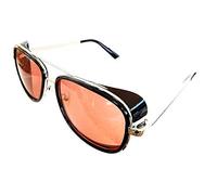 Occhiali da sole tony stark - iron man - sexy - donna - uomo - unisex - montatura argento - lente rossa - occhiali da sole ragazzo