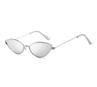 Occhiali Da Sole Uomo Con Montatura Piccola In Metallo, Donna For La, For Le Vacanze E I Pendolari(Silver)