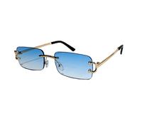 Occhiali da sole uomo e donna senza montatura lenti blu azzurre sfumate Geolier