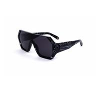 Philipp Plein Uomo SPP047 Plein Hexagon Camou 0Z21 Occhiali da sole Acetato Nero Grigio Maschera Normale