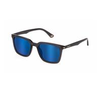 Police Sunglasses Spll80 Shiny Transparent Dark Grey 54/21/145 Uomo Occhiali