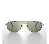 Occhiali Da Sole Vintage Aviatore Fatti In Oro Basso Profilo - CEASER NERO