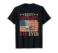 Occhiali da sole vintage Best Ocelot Dad Ever 4th July Bandiera USA Maglietta