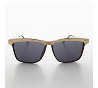 Occhiali Da Sole Vintage Gold Brow Line Spinderella Donna Nero/Oro - 1980s