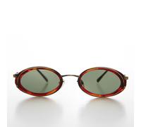 Occhiali Da Sole Vintage Ovali In Bronzo Degli Anni '90 Con Lenti Verdi - Dorian