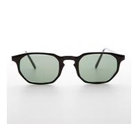 Occhiali Da Sole Vintage Polygon Piccolo Telaio Nero Con Ponte A Chiave - Davis